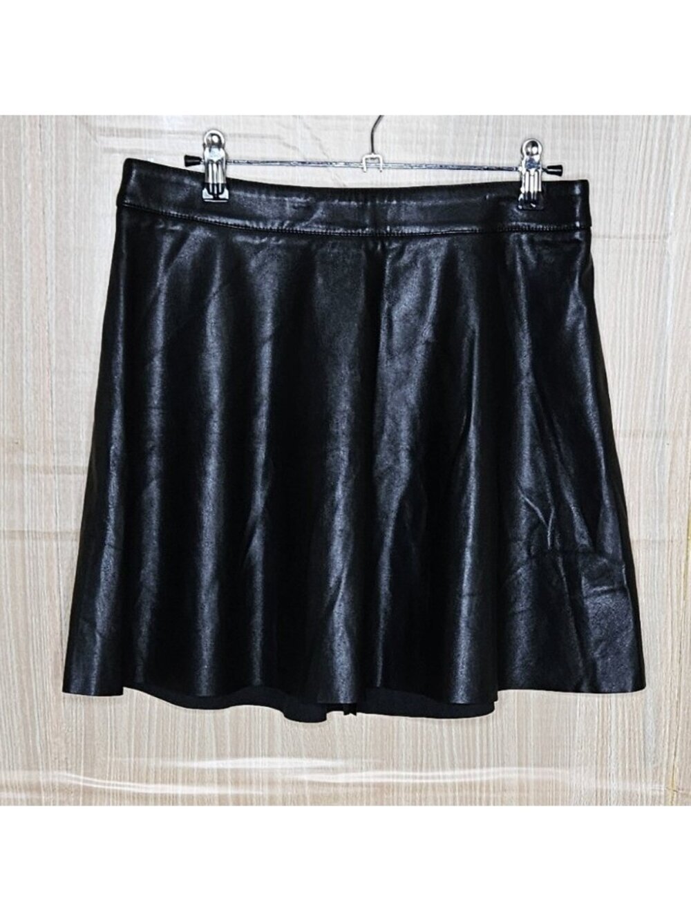 Divided Womens Black Faux Leather Mini Skirt 10
